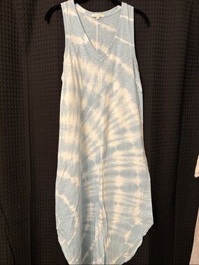 Z Supply Blue and White Tie-Dye Tank Dress